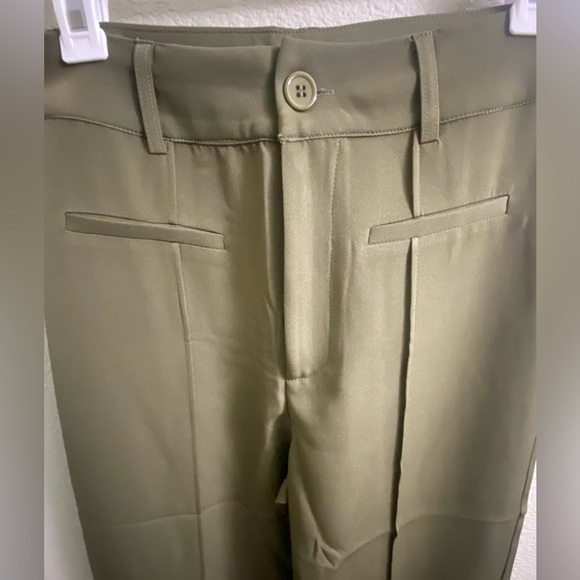 Olive green straight leg trousers - size Small - Picture 8 of 8
